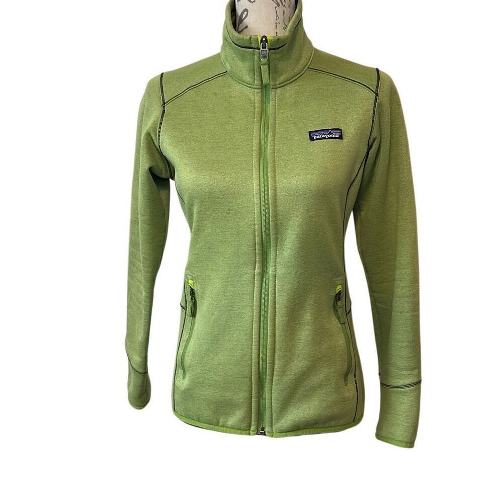 Patagonia Womens Light Green Full Zip Outdoor Jacket Fleece Sweater S